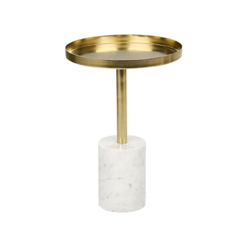 Stolik pomocniczy metalowy złoto-biały CAMELO