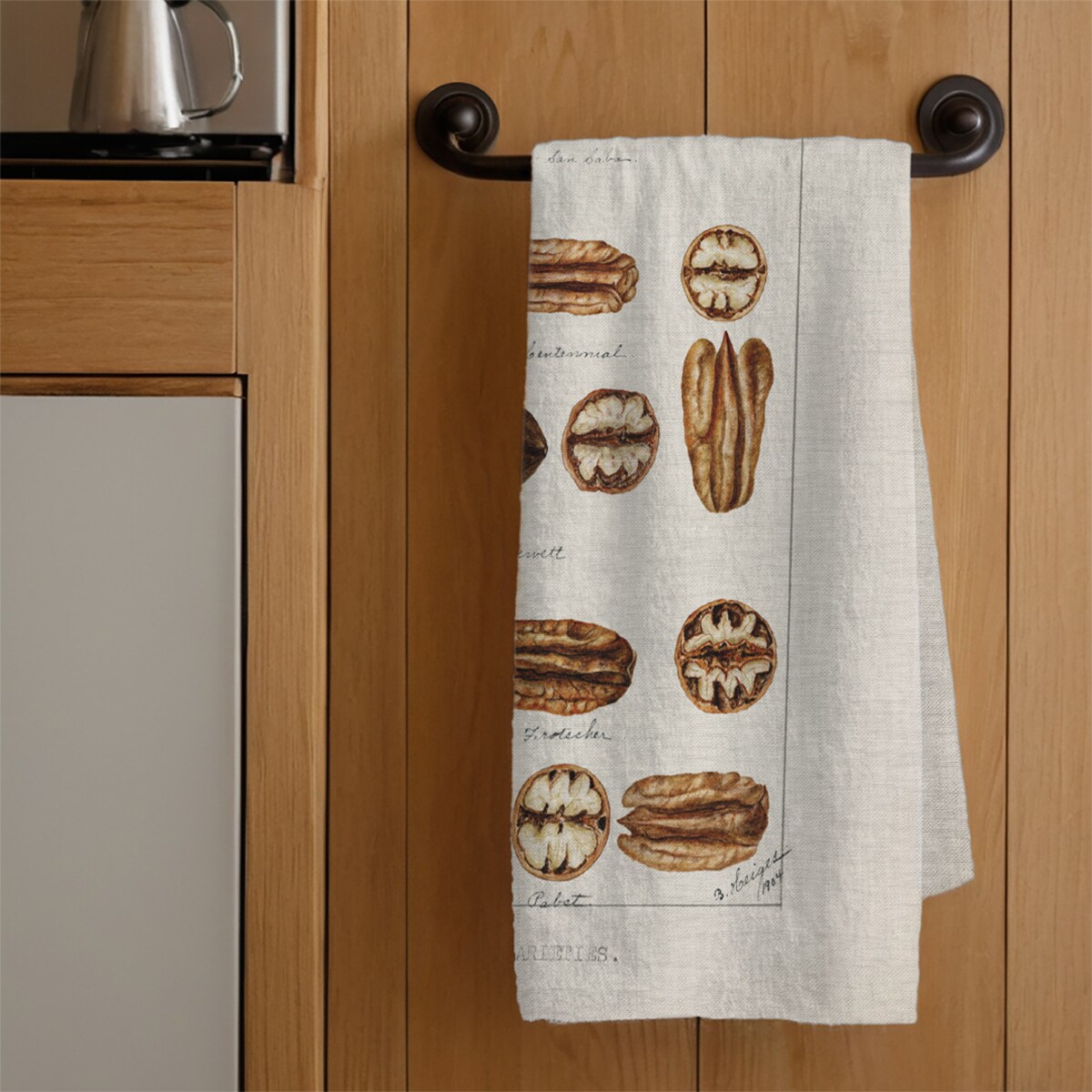 ścierka kuchenna lniana - orzechy włoskie 50x70 cm
