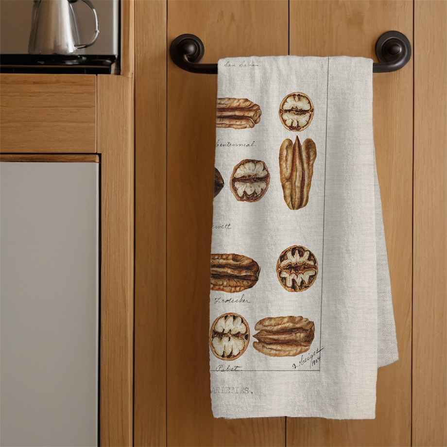 ścierka kuchenna lniana - orzechy włoskie 50x70 cm