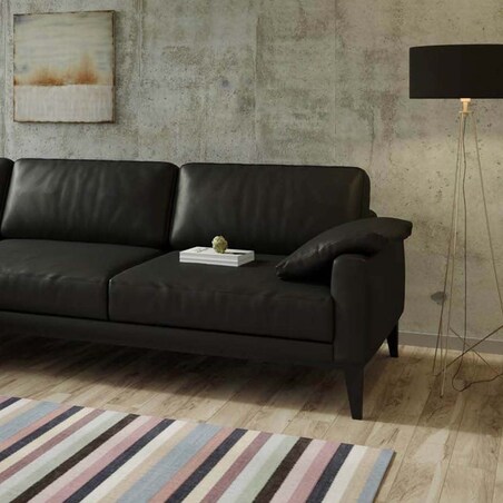 Sofa narożna Musso szara z pikowanym siedziskiem