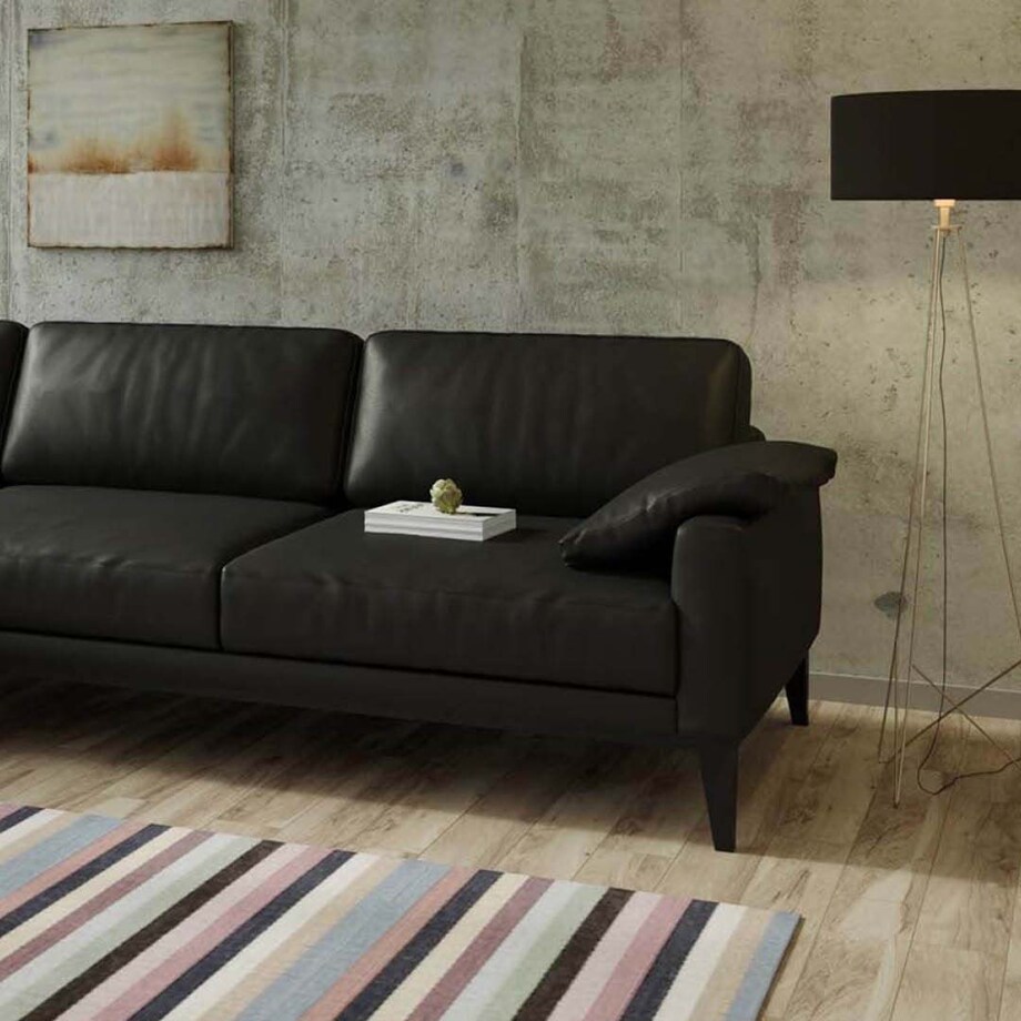 Sofa narożna Musso szara z pikowanym siedziskiem