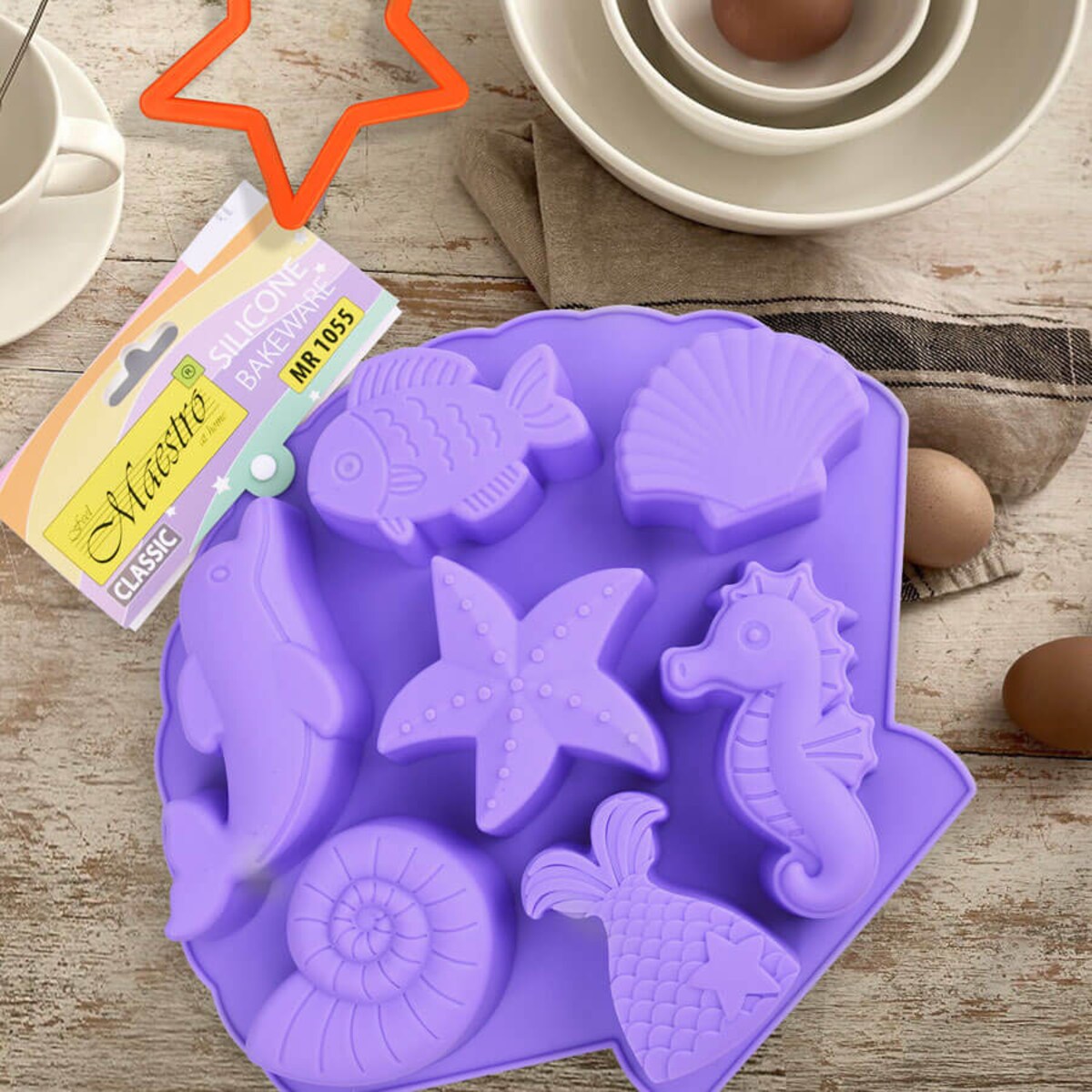 Silikonowa forma do pieczenia ciastek wzór Ryby MAESTRO MR-1055