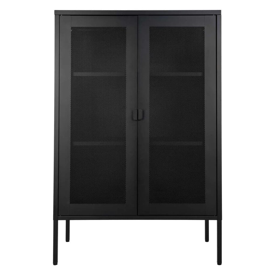 House Nordic Gablotka Anna z drzwiczkami z siatki, czarna