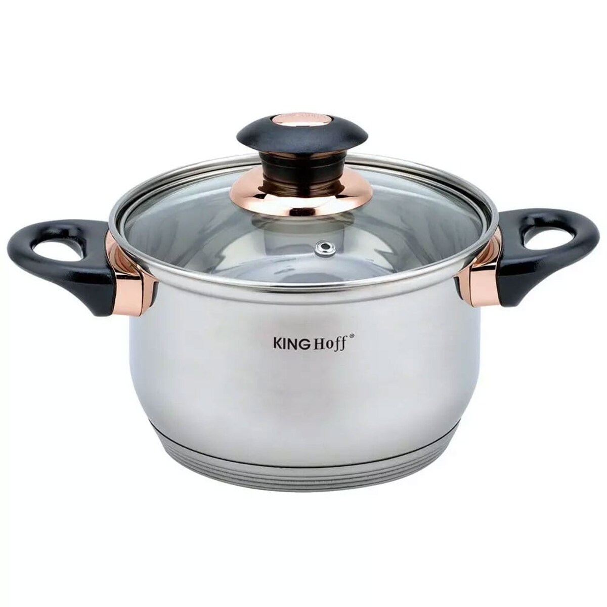 Zestaw garnków stalowych 12 ele. garnki na indukcję komplet Jumbo Rosegold KINGHOFF