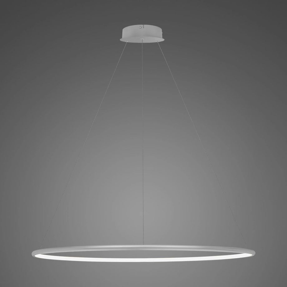 Lampa wisząca Ledowe Okręgi No.1 100cm 3k srebrna