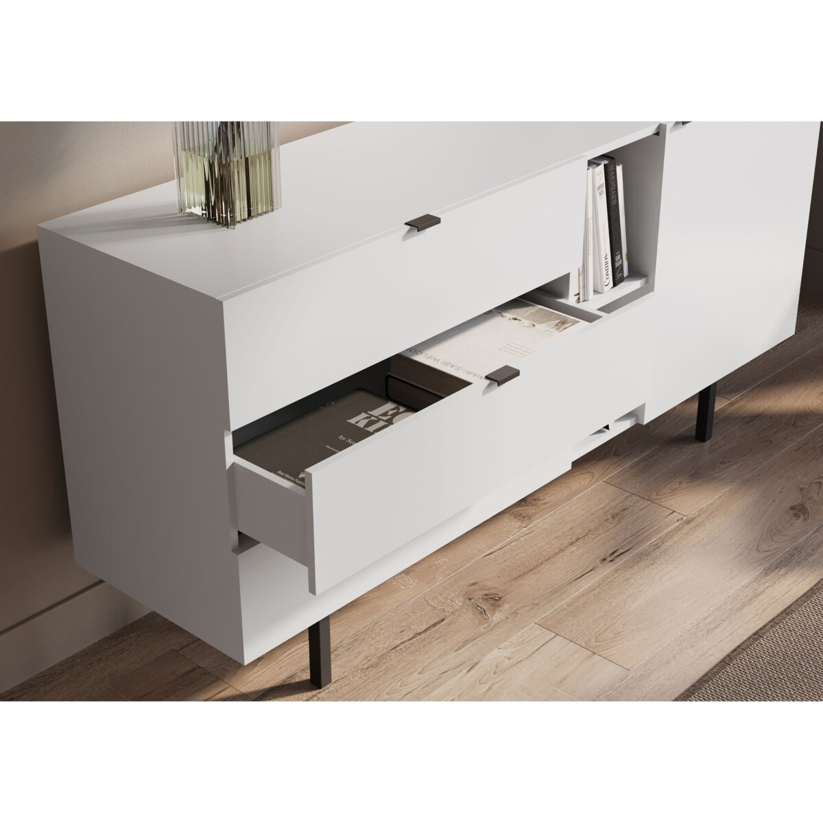 Biała komoda z szufladami Skandica MYWAY / szer. 160 cm