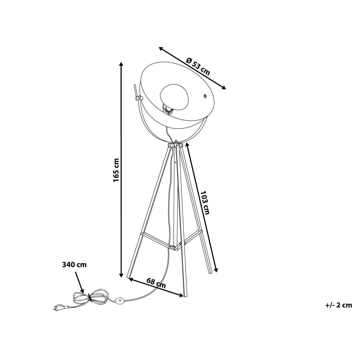 Lampa podłogowa metalowa czarno-złota THAMES II