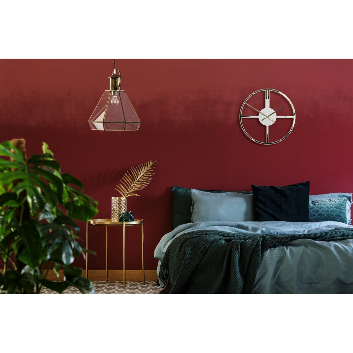 Metalowy zegar ścienny złoty Light Gold