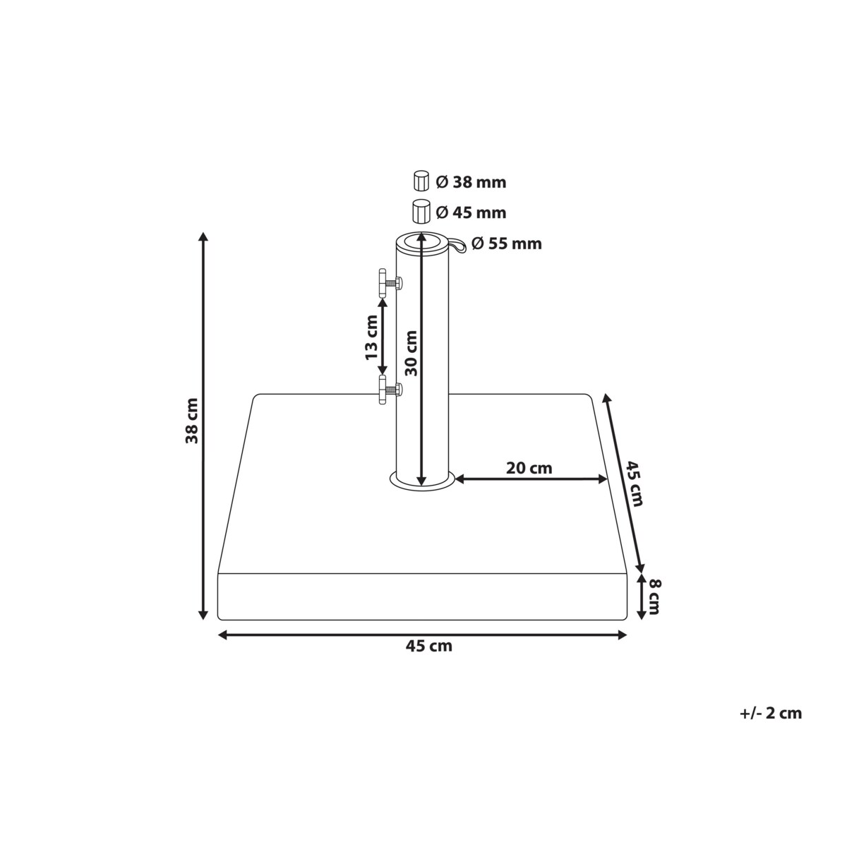 Podstawa do parasola CERZETO Szary Kwadratowy 30 kg