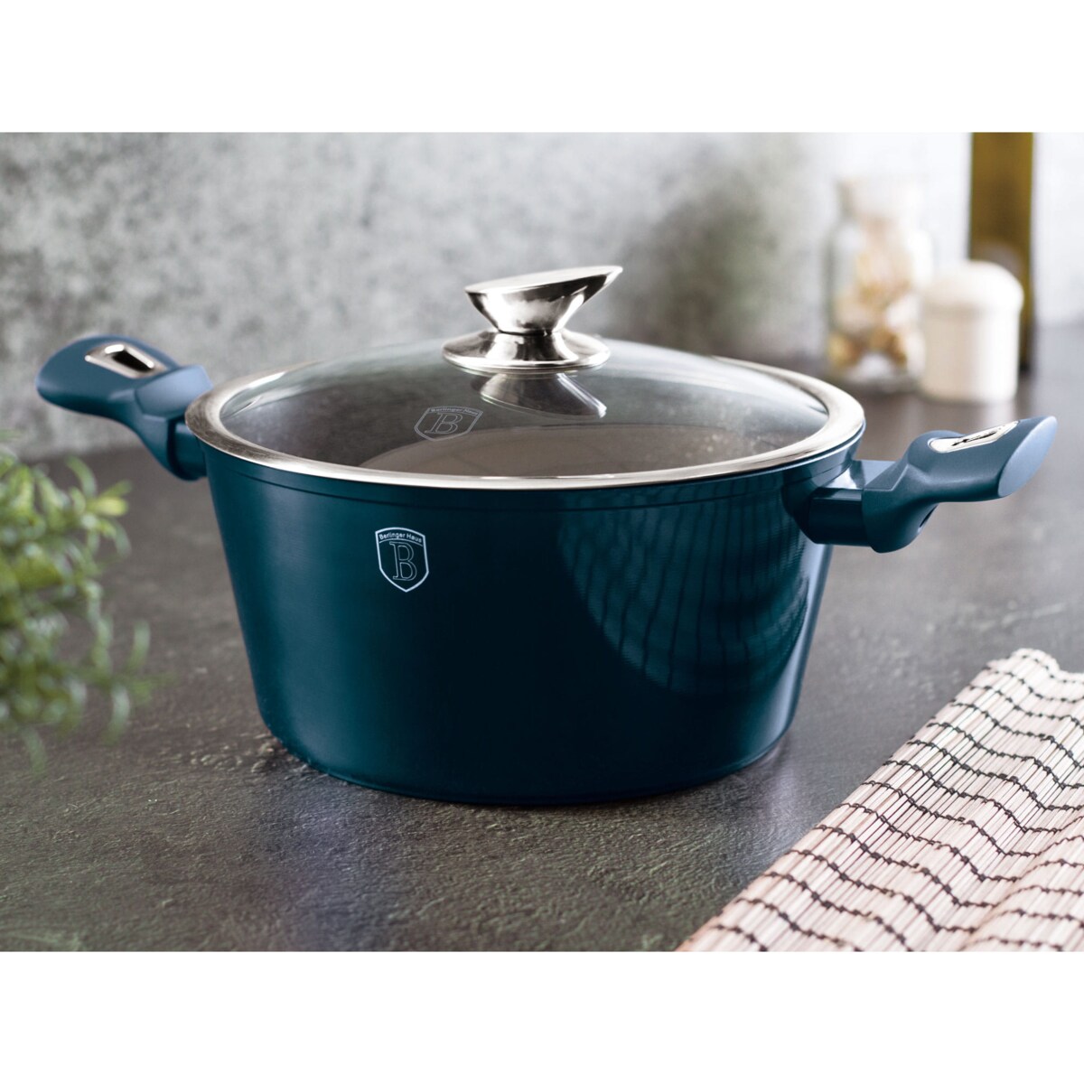 Zestaw 17 elementów garnki, patelnie, akcesoria, noże Berlinger Haus BH-6164