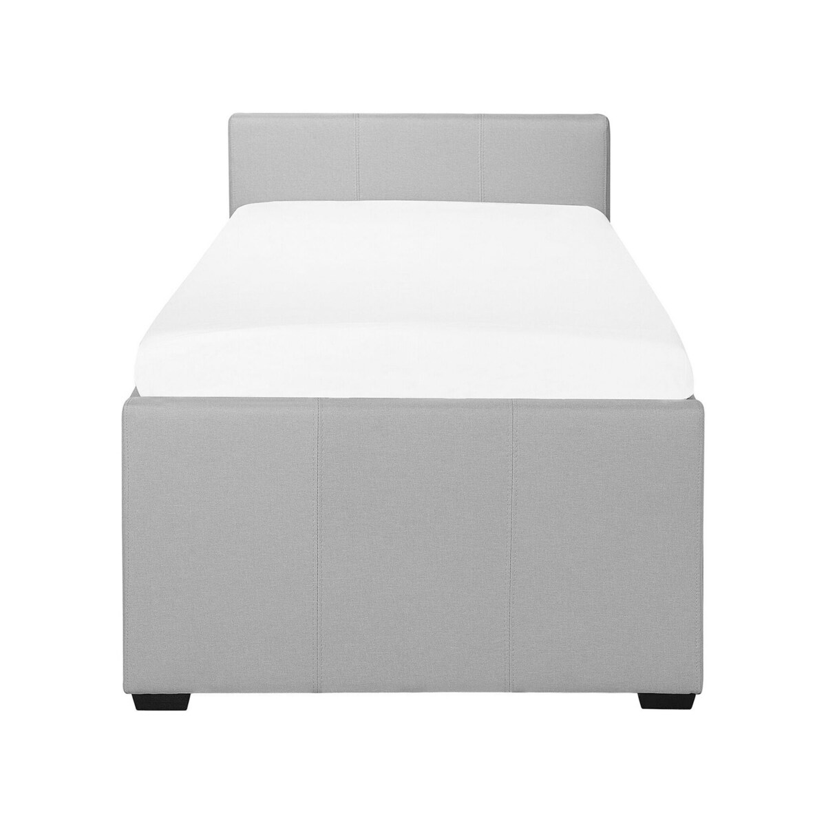 Łóżko wysuwane tapicerowane 80 x 200 cm jasnoszare MARMANDE