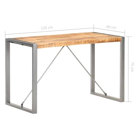 vidaXL Stół jadalniany, 120x60x75 cm, lite surowe drewno mango