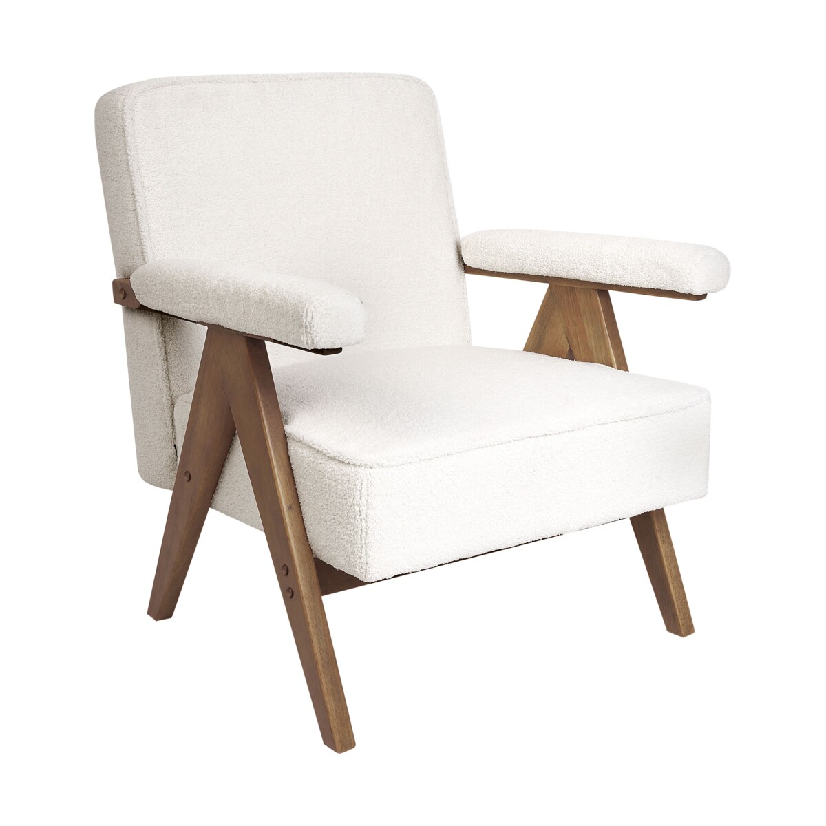 Fotel EVJE Boucle Złamana biel