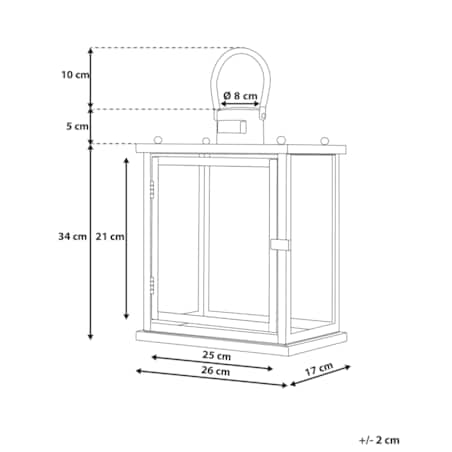 Lampion stalowy 39 cm srebrny TENERIFE