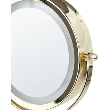 Lusterko kosmetyczne LED ø 20 cm złote z białym SAVOIE