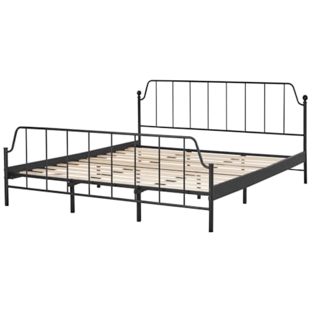 Łóżko metalowe 180 x 200 cm czarne MAURESSAC