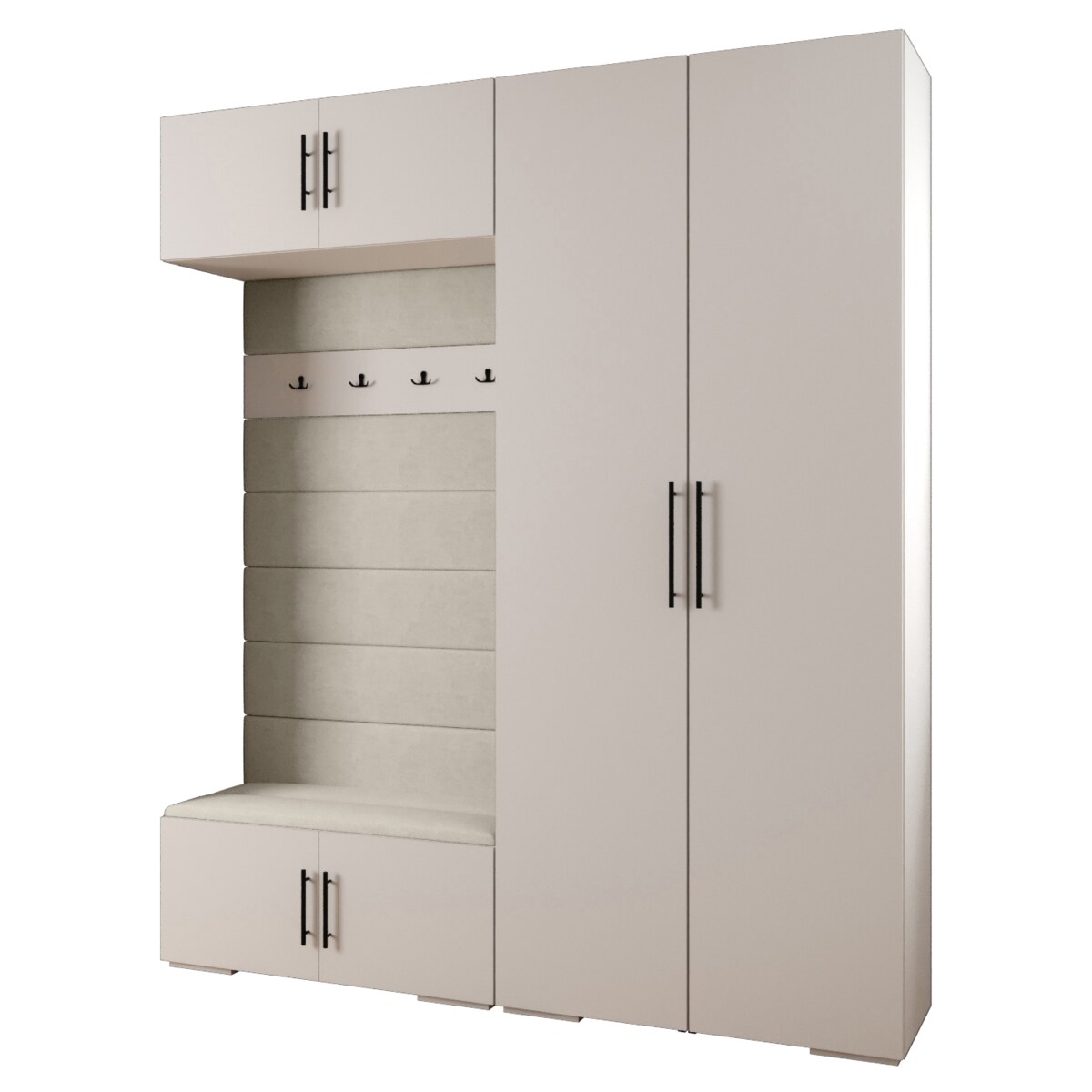 Garderoba do przedpokoju INOVA 3 Z18 biały+czarny+manila02