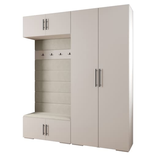 Garderoba do przedpokoju INOVA 3 Z18 biały+czarny+manila02