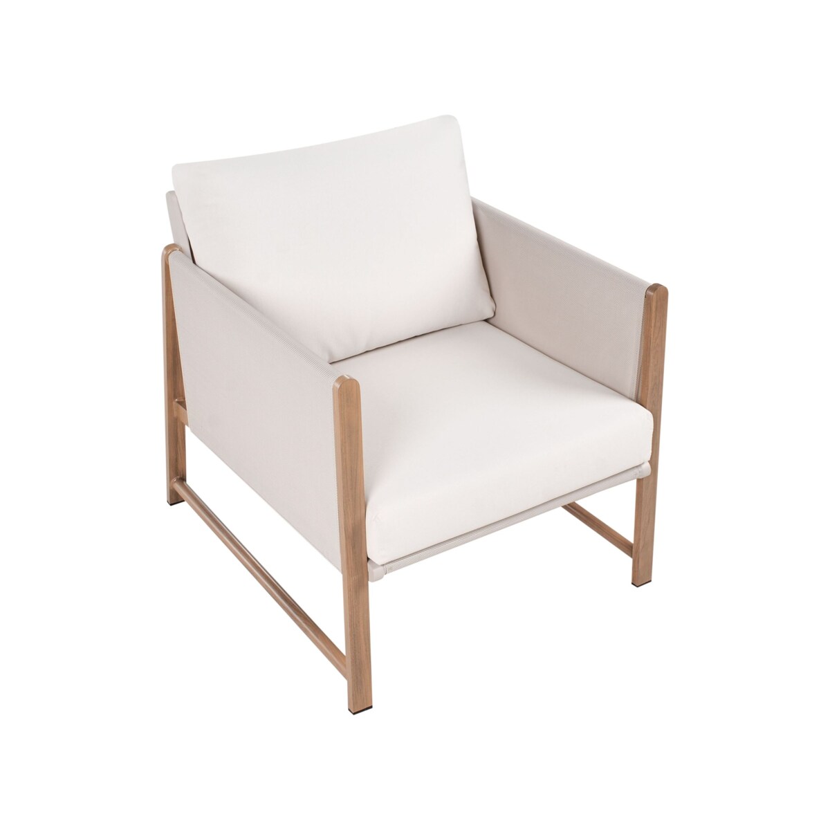 Zestaw ogrodowy ze stolikiem i otomaną dla 5 osób NOLA Metal Jasnobeżowy