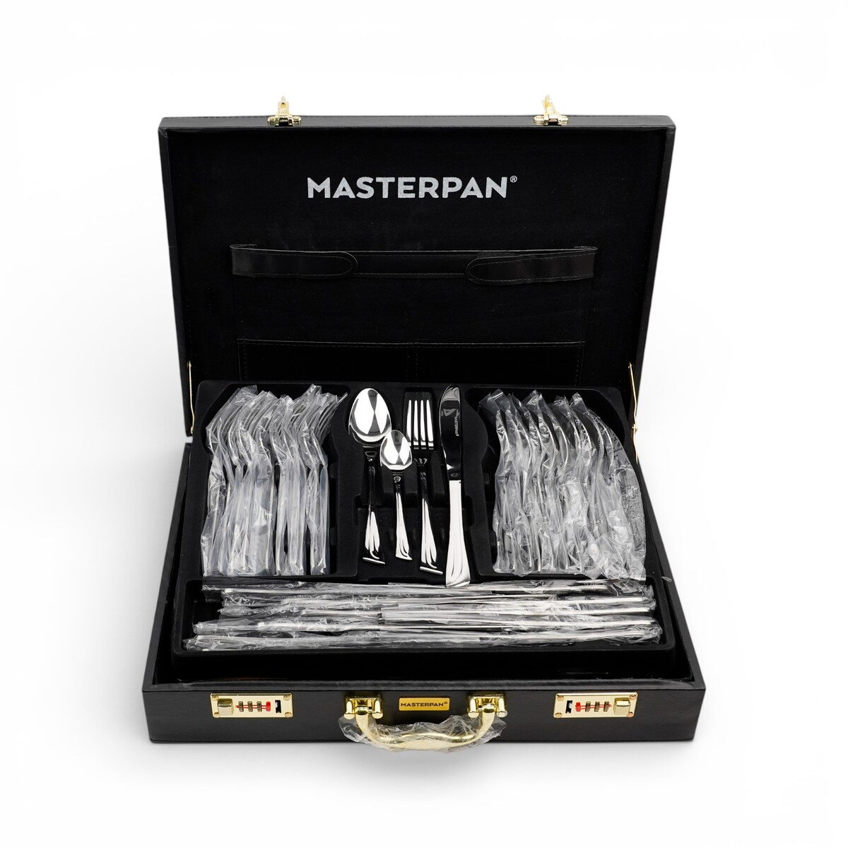 Zestaw sztućców w walizce 72 ELE na 12 osób sztućce komplet MASTERPAN MP-8011