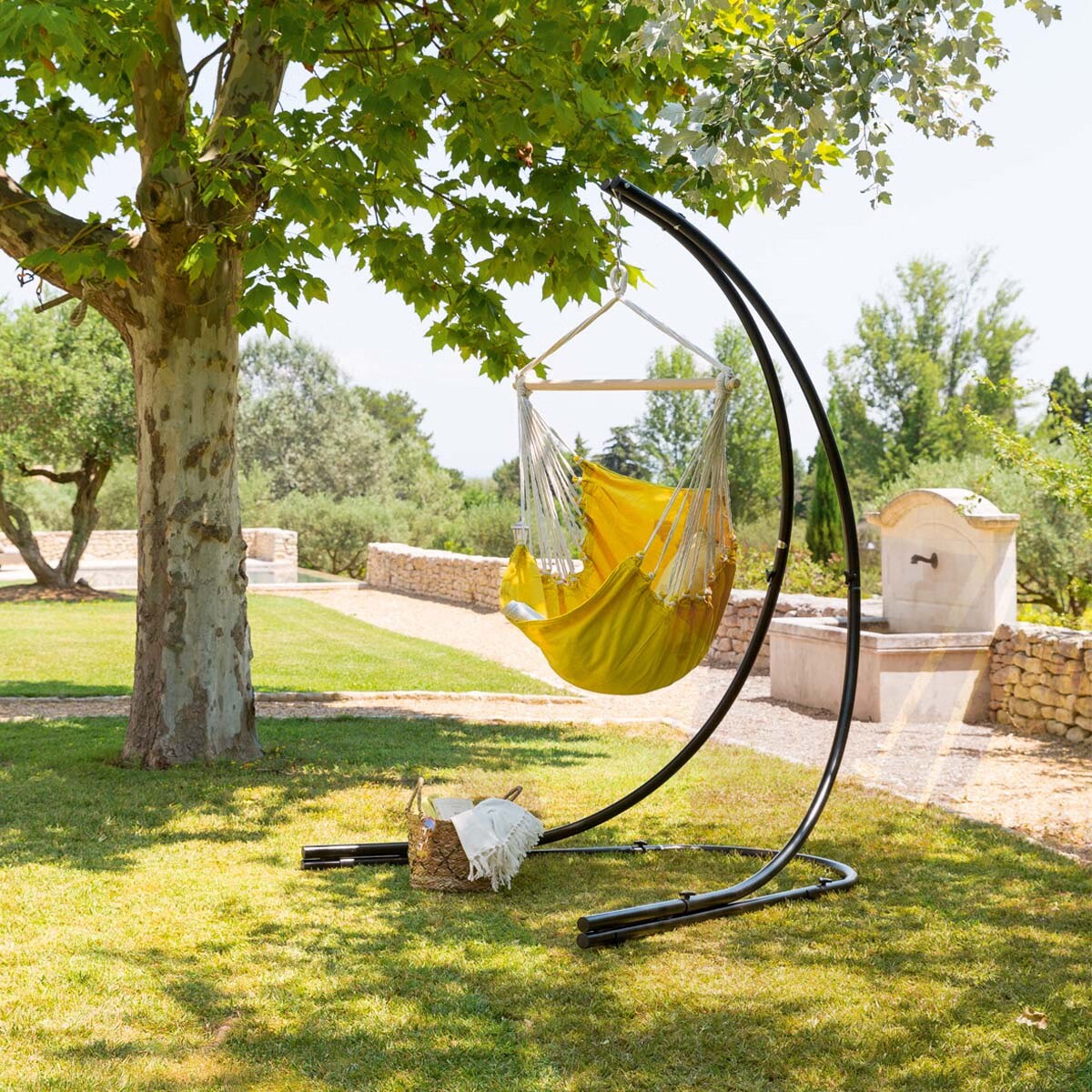 Fotel wiszący z bawełnianym siedziskiem, 150 x 135 cm, CUENCA