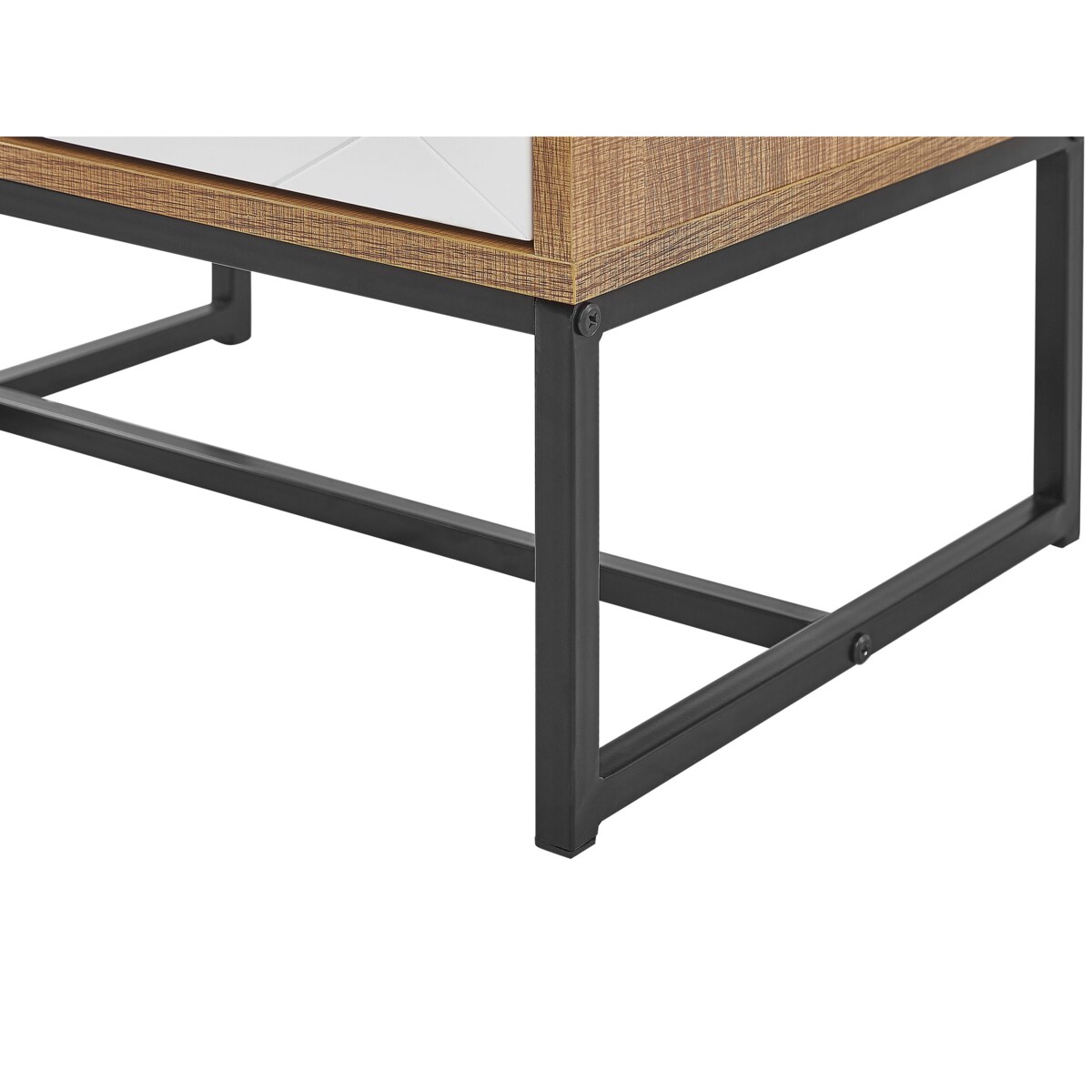 Szafka nocna jasne drewno z białym NUEVA