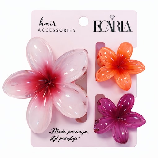 Zestaw spinek do włosów klamer 3w1, kwiat omre XL + 2 szt. mini spinek SP444