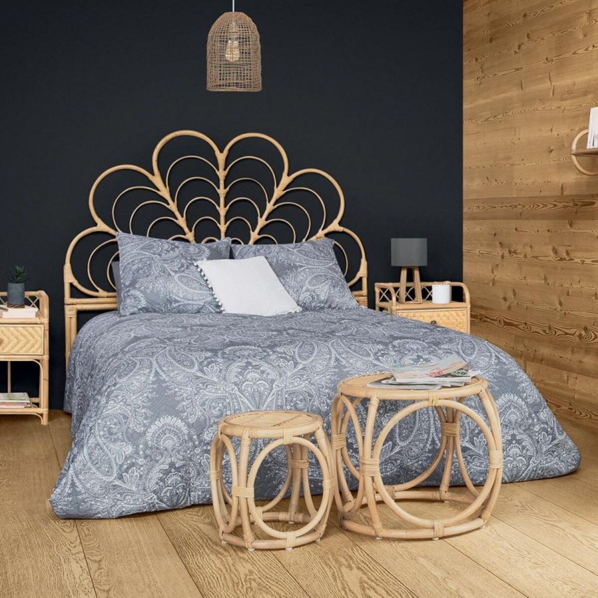 Wezgłowie zagłówek do łóżka rattan Paw