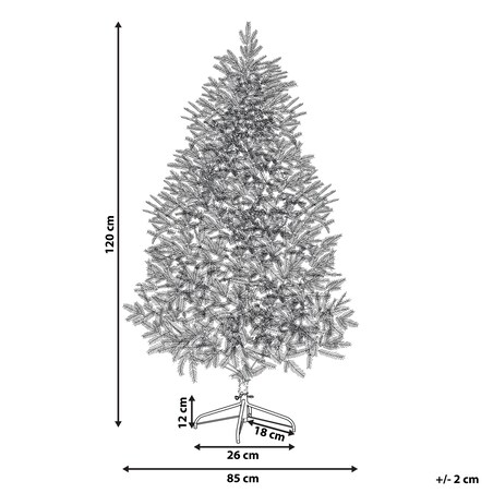Ośnieżona sztuczna choinka świąteczna FORAKER 120 cm Biały
