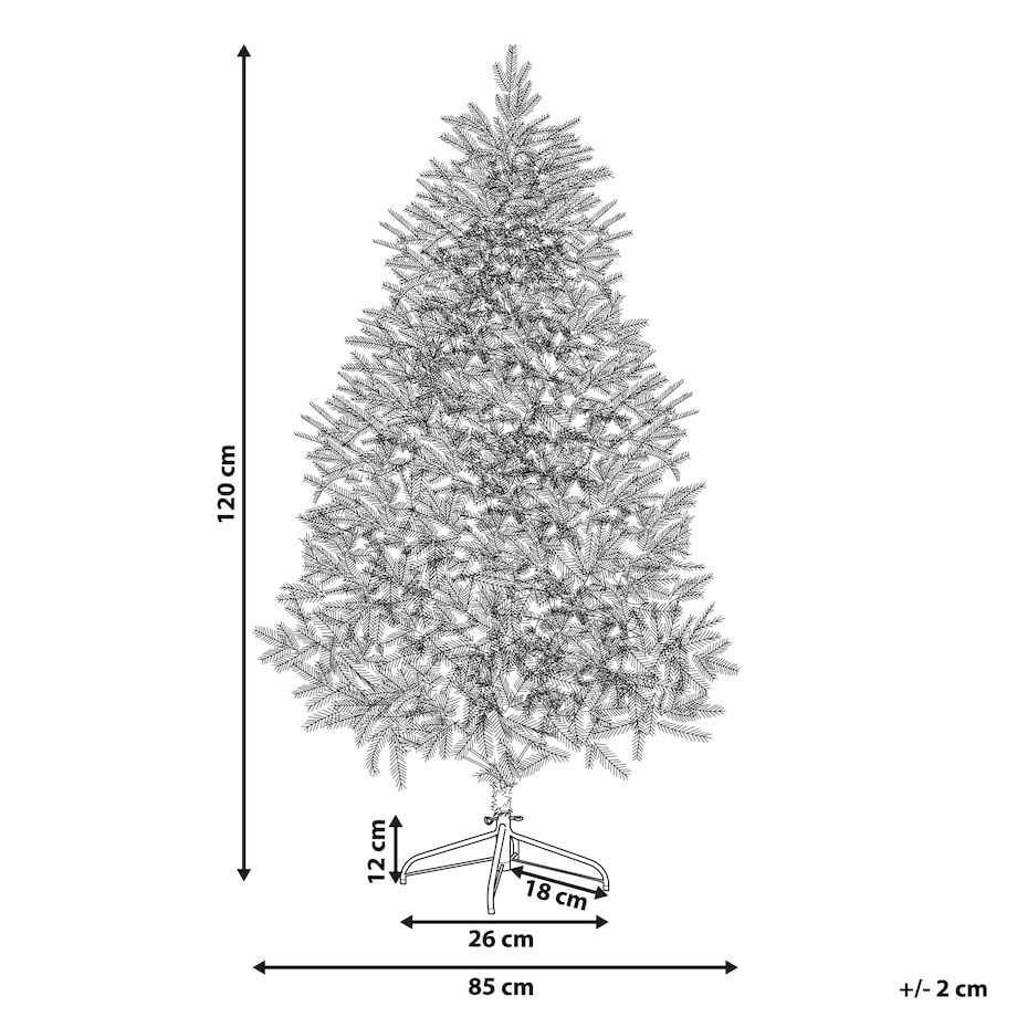 Ośnieżona sztuczna choinka świąteczna FORAKER 120 cm Biały