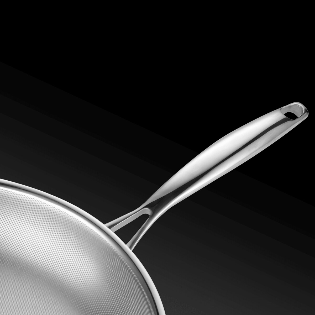 Profesjonalna patelnia stalowa Amitsu 28 cm z pokrywką Na indukcje Na gaz Nierdzewna