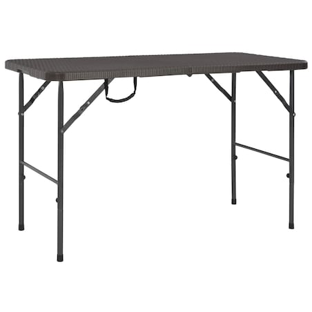 vidaXL Składany stół ogrodowy, brązowy, 120x60x74 cm, HDPE
