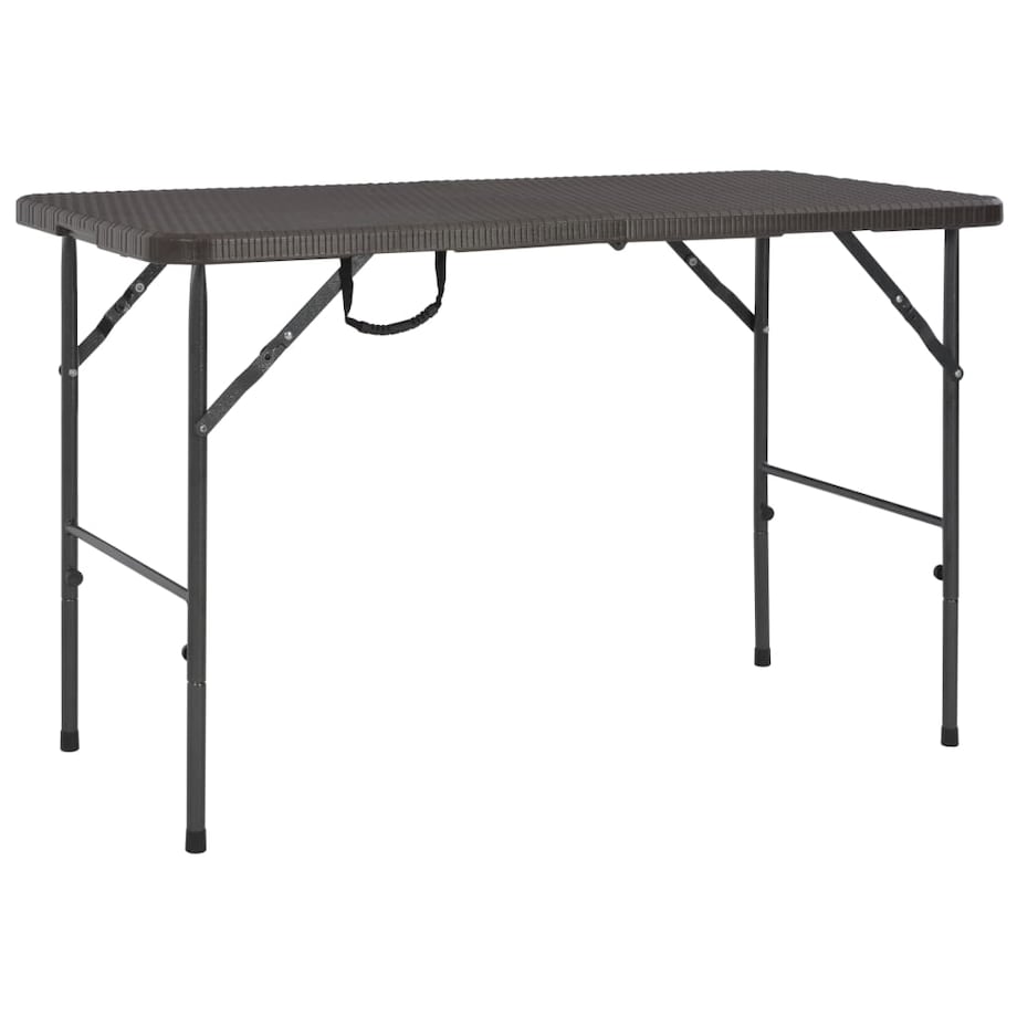 vidaXL Składany stół ogrodowy, brązowy, 120x60x74 cm, HDPE