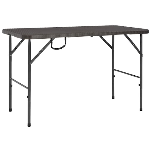 vidaXL Składany stół ogrodowy, brązowy, 120x60x74 cm, HDPE