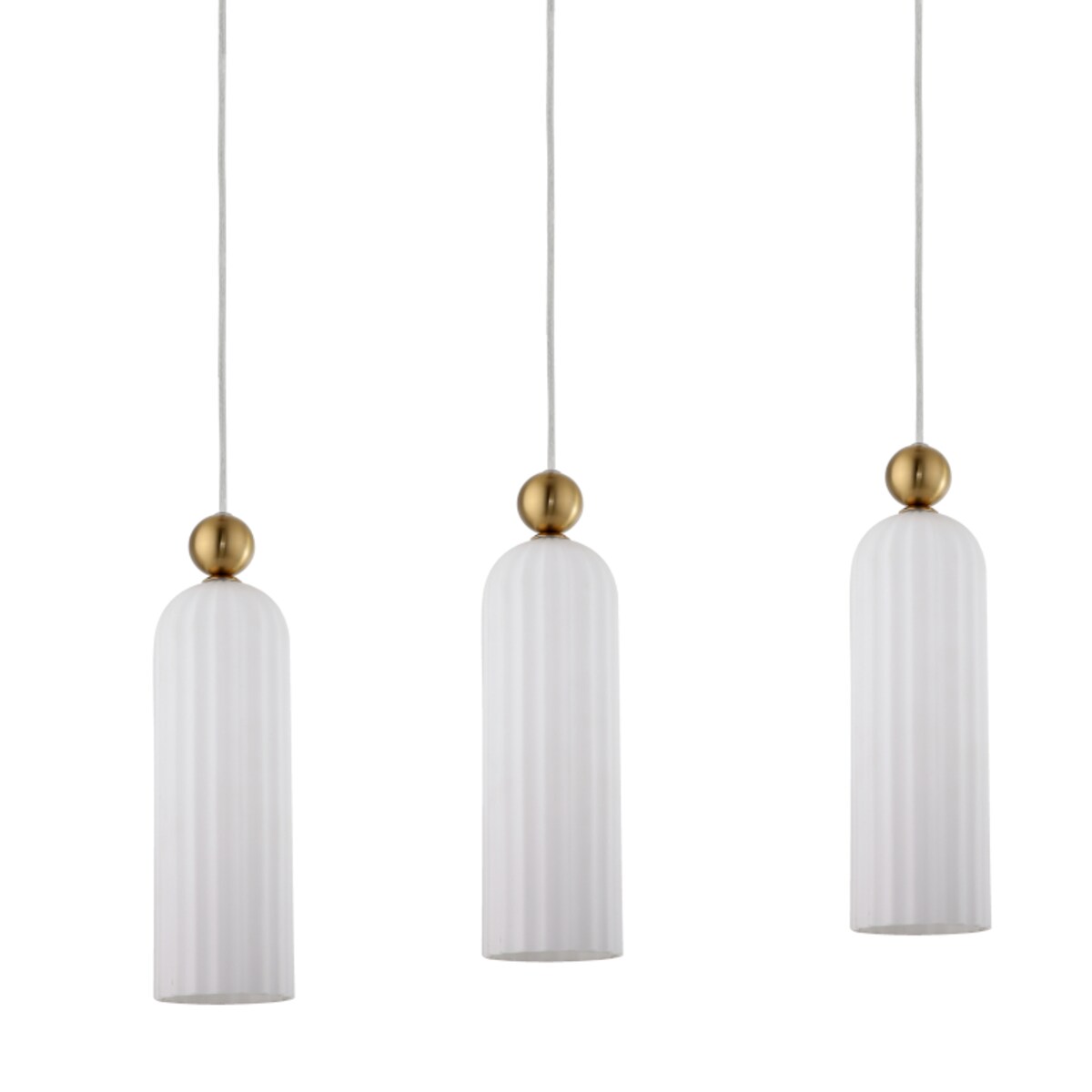 Biały zwis Piega trzypunktowa podłużna lampa sypialniana