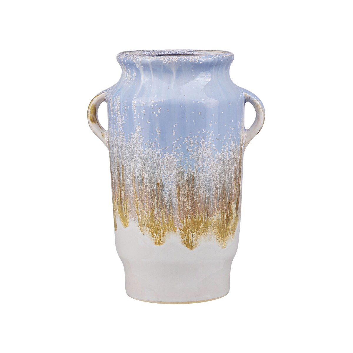 Wazon na kwiaty ceramiczny niebieski GERRHA