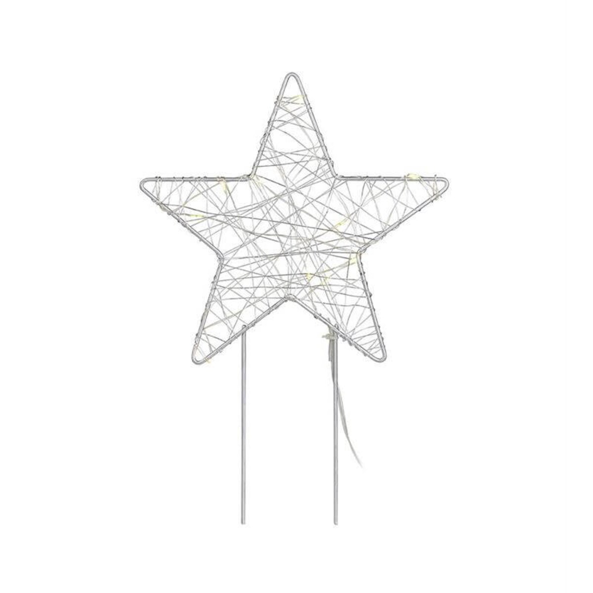 Stojąca gwiazda świąteczna LED 0,3W świetlna dekoracja srebrna