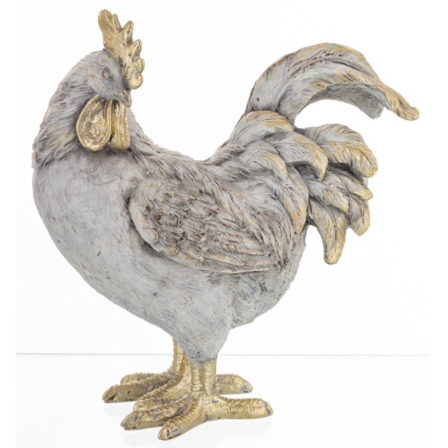 Dekoracja - para kogut i kura 21x9x19 i 18x9x15,5 cm PLOMFEE-2 szary