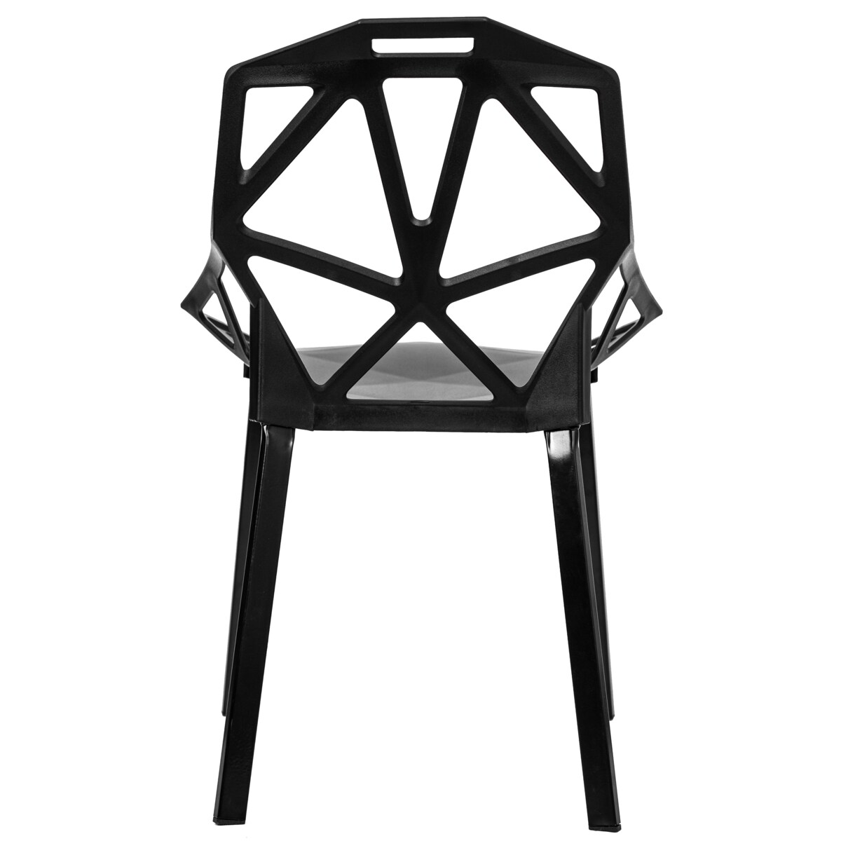 Krzesło plastikowe nowoczesne ażurowe czarne do salonu jadalni na taras