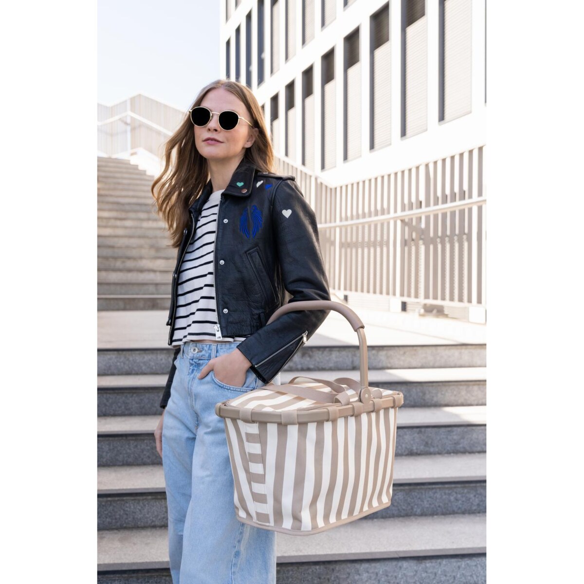 Koszyk CARRYBAG, summerstripes coffee