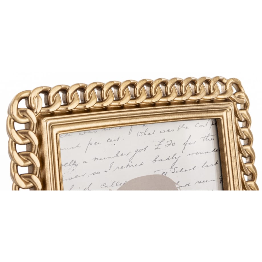 Ramka stojąca ze złotym zdobieniem, 23x18x1,5-13 cm CHAIN-2