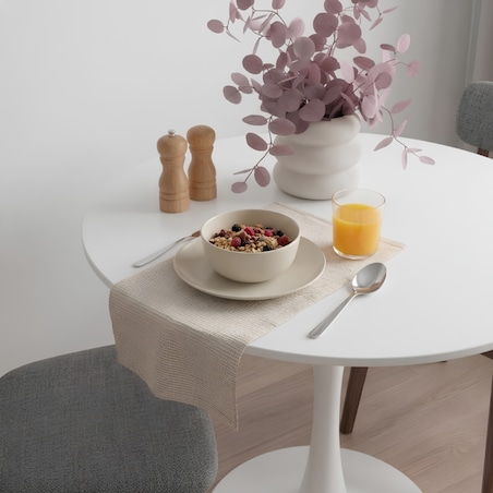 Stół okrągły do salonu jadalni 80 cm biały nowoczesny minimalistyczny