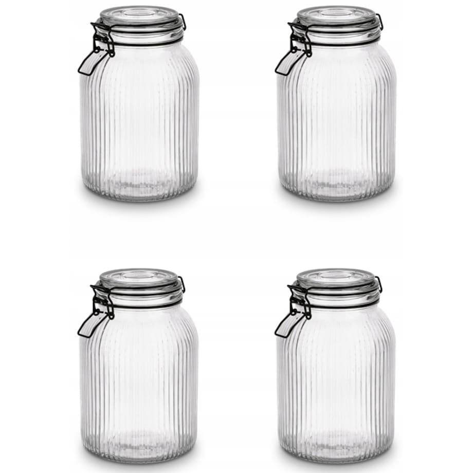4x Słoik szklany pojemnik na jedzenie makaron grzyby ciastka 1,9 L KLIPS