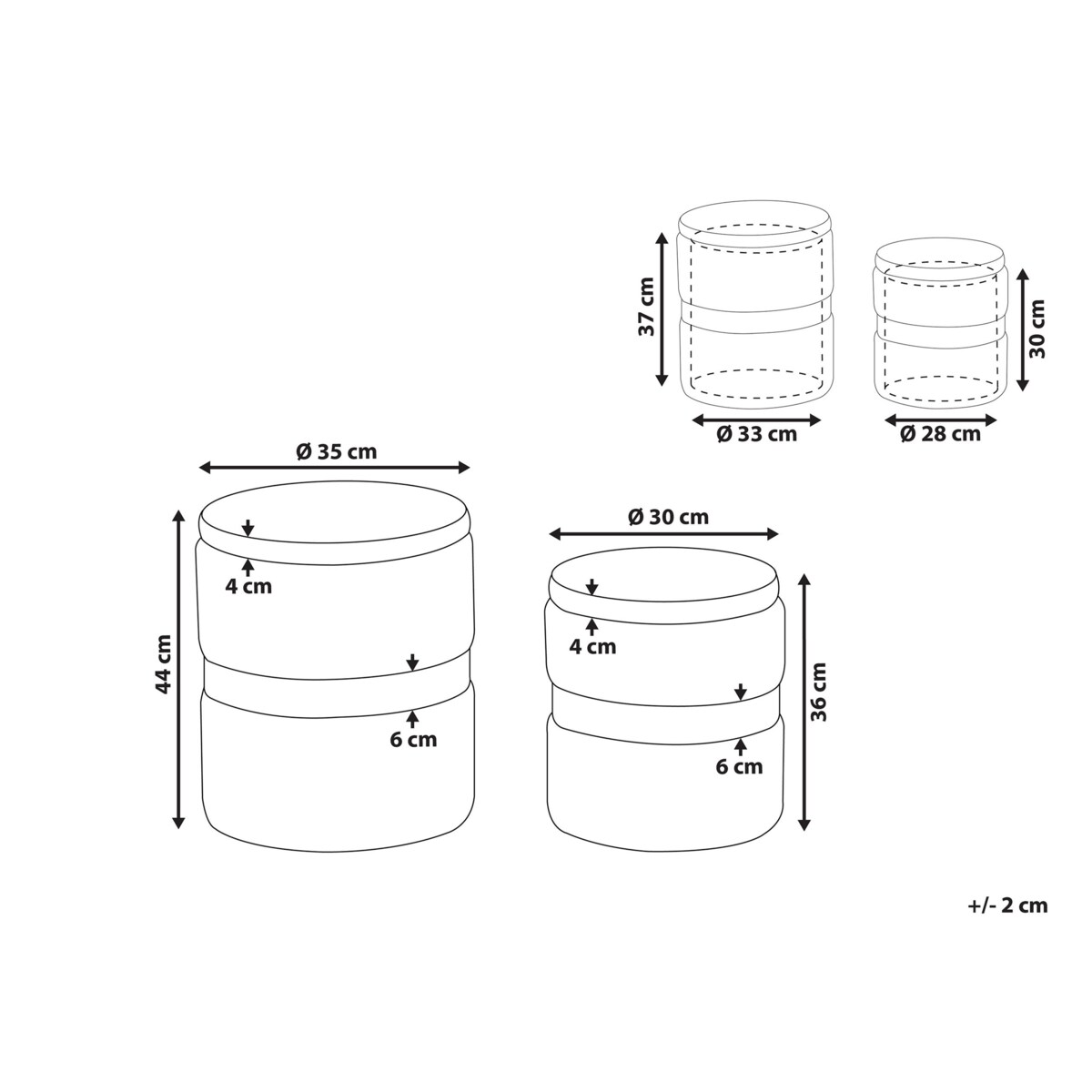 Zestaw 2 pufów ze schowkiem welurowy niebieski DORIS