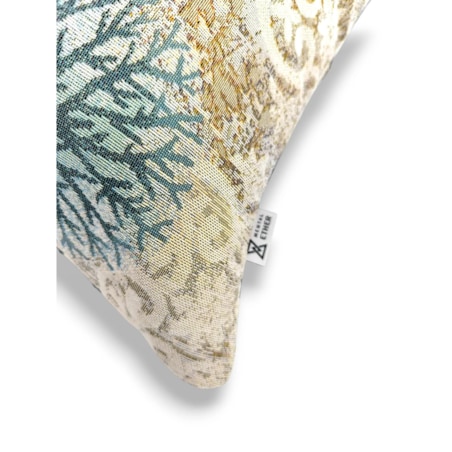 Dwustronna poduszka gobelinowa z konikiem morskim 45x45 Morskie Opowieści - beż i błękit