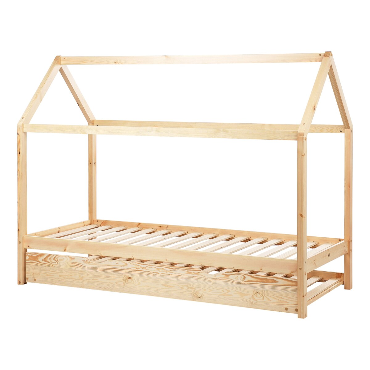 Łóżko wysuwane Drewno sosnowe CRILLON 90 x 200 cm Jasnobrązowy