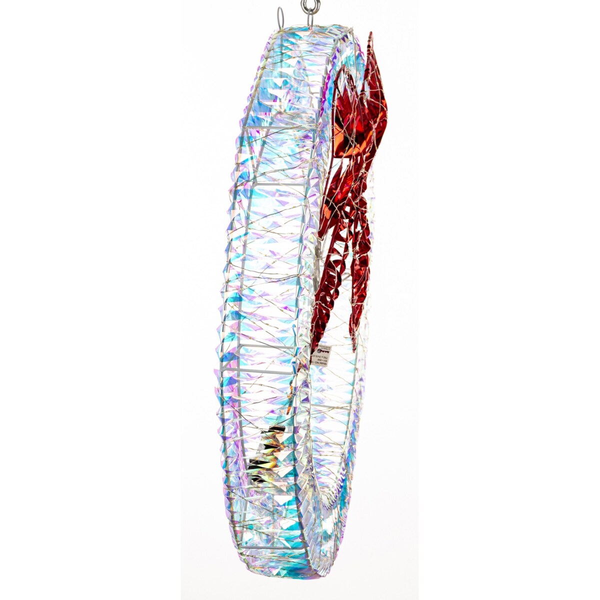 Wieniec ozdobny LED 72x70x13 cm LIKLI-2 biały z czerwoną kokardą