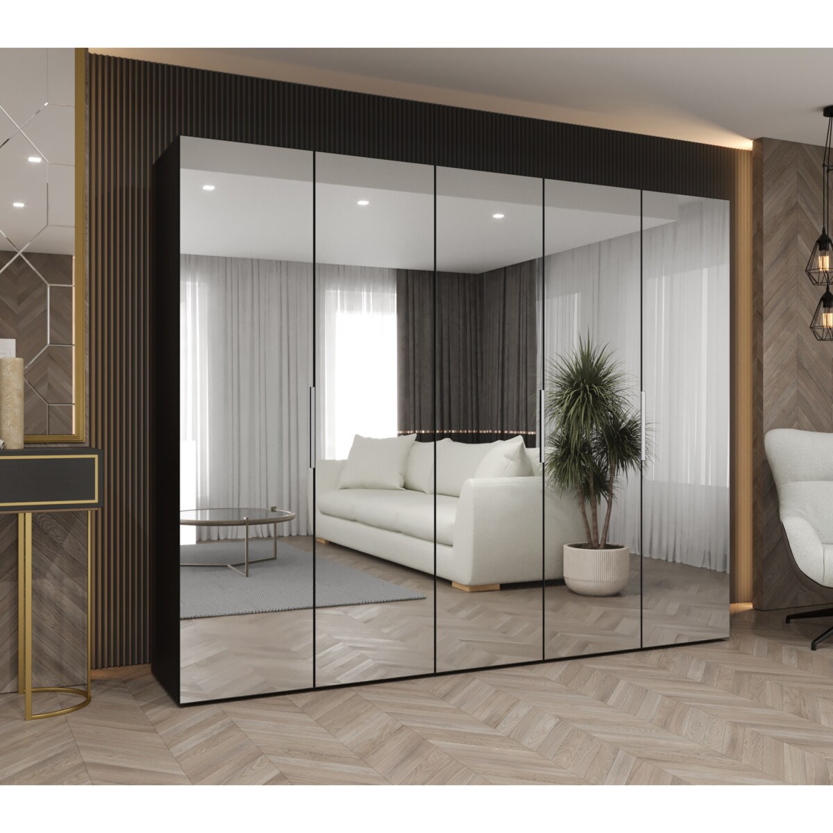 Szafa uchylna otwierana MARBELLA 3 250 wys. 202 cm Czarny + u. Kaszmir