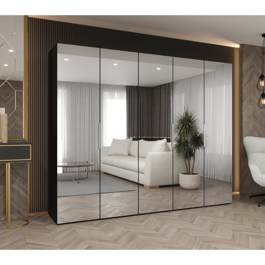 Szafa uchylna otwierana MARBELLA 3 250 wys. 202 cm Czarny + u. Kaszmir