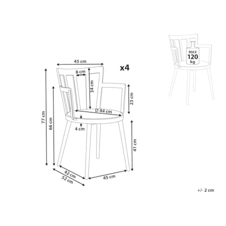 Zestaw 4 krzeseł do jadalni zielony MORILL